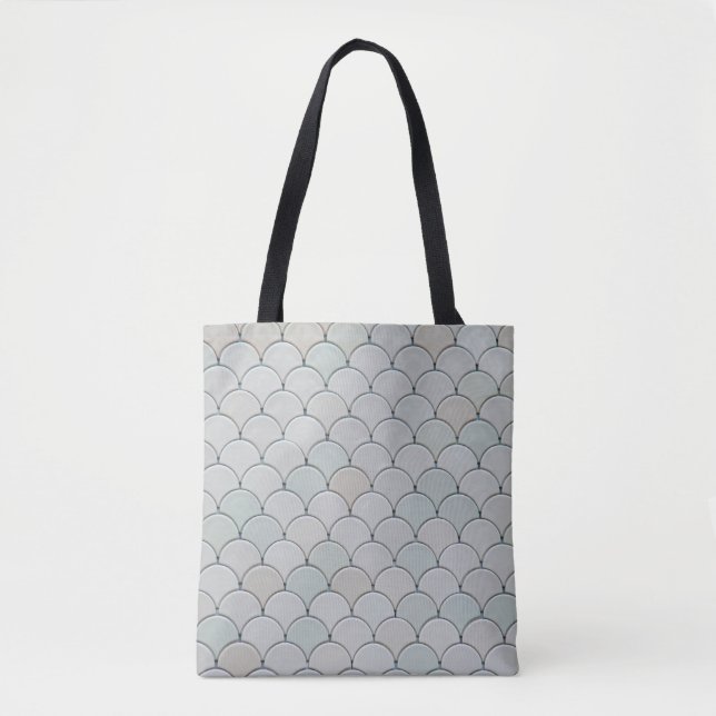 Grey graphic textile tote bag (Front)