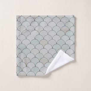 Grey graphic textile wash cloth