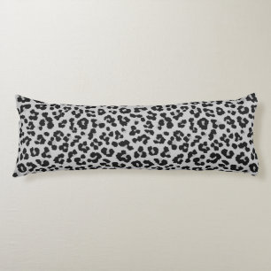 Grey Gray Ash Leopard Cheetah Animal Print Pattern Body Pillow