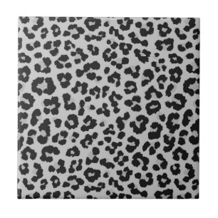 Grey Gray Ash Leopard Cheetah Animal Print Pattern Tile
