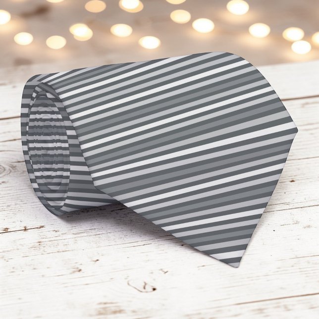 Grey Gray Color Stripes Necktie (Creator Uploaded)