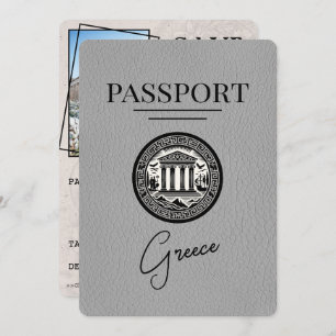 Grey Grèce Passeport Enregistrer la carte Date