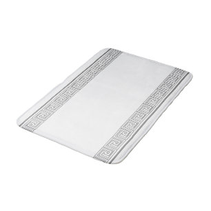 Grey Grecian Frieze Design Bath Mat