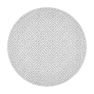 Grey Greek Key Cutting Board