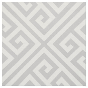 Grey Greek Key Large Scale Fabric