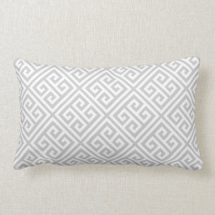 Grey Greek Key Pattern Lumbar Pillow