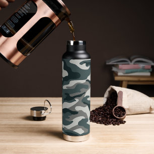 Grey & Green Camo Thor Copper Infused  Water Bottle