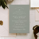 Grey Green | Classic Elegant Formal Wedding Invitation<br><div class="desc">This Design is part of a collection;
Please get in touch with me if you need help finding matching designs or products;
Also available in alternate colours</div>
