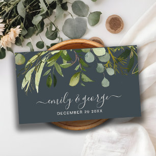 GREY GREEN FOLIAGE WATERCOLOR WEDDING WEBSITE BUSINESS CARD