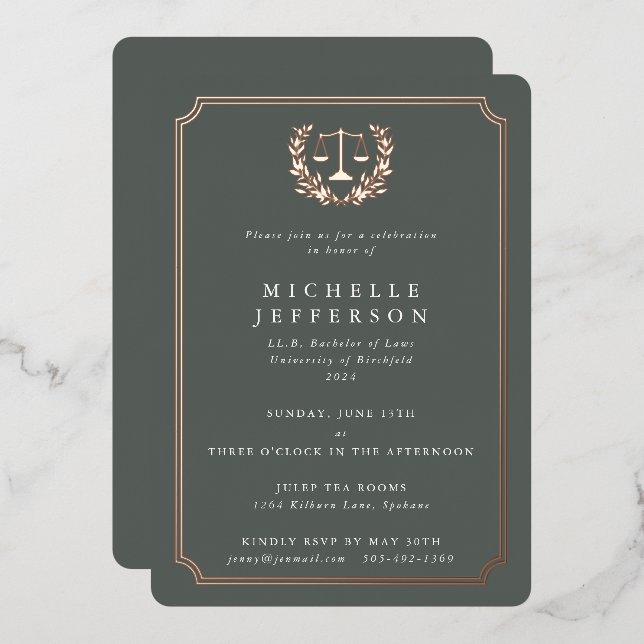 Grey-Green Law School Graduation Party (Front/Back)