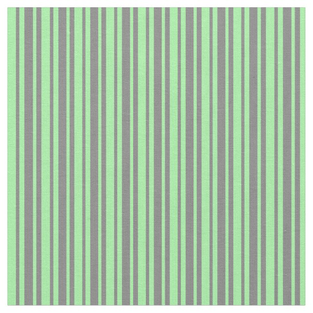 Grey & Green Lined/Striped Pattern Fabric (Close Up)