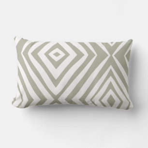 Grey Green Modern Simple Lumbar Pillow