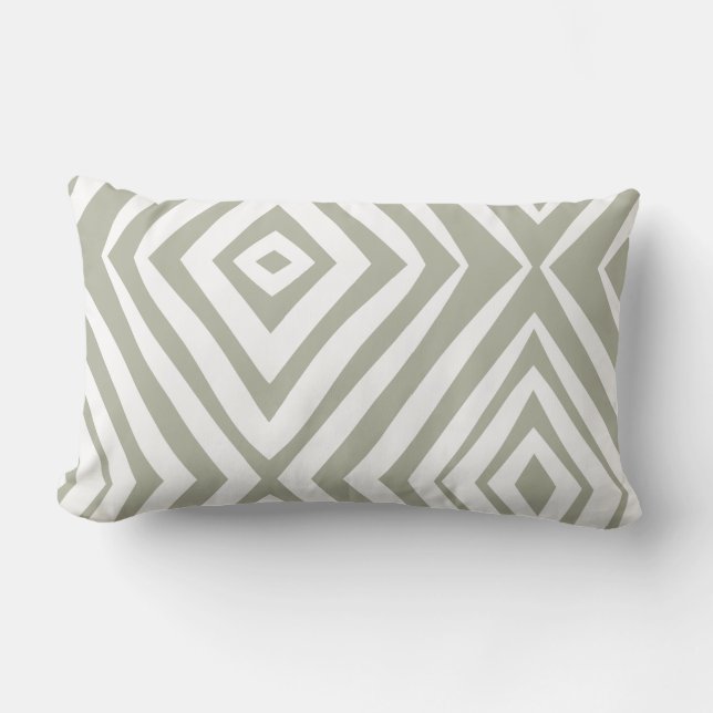Grey Green Modern Simple Lumbar Pillow (Front)