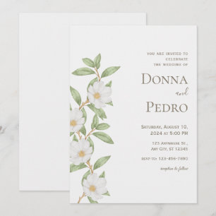 Grey Green Modern Wedding Invitation