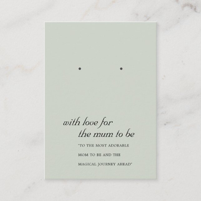 GREY GREEN MUM TO BE  GIFT EARRING DISPLAY CARD (Front)