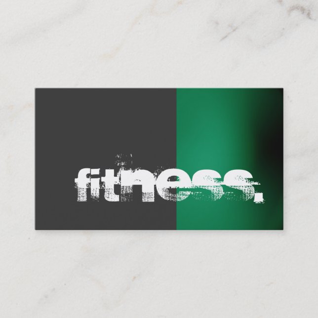 Grey Green Personal Trainer Business Card (Front)