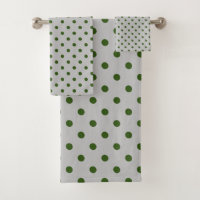 Grey Green Polka Dot
