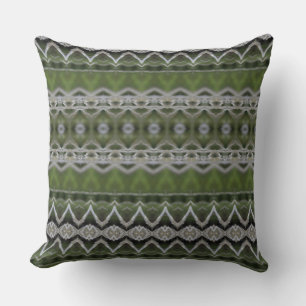Grey Green Reversible Patterned Accent Pillow