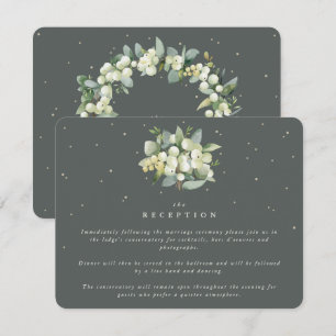 Grey Green Snowberry+Eucalyptus Bouquet Reception Enclosure Card