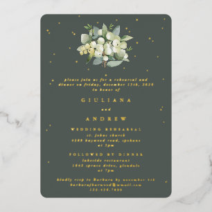 Grey Green Snowberry+Eucalyptus Wedding Rehearsal