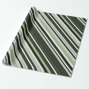 Grey, green, white stripes. wrapping paper