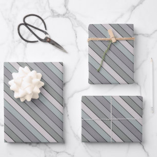 Grey Green With Black Stripes On Watercolor Paper