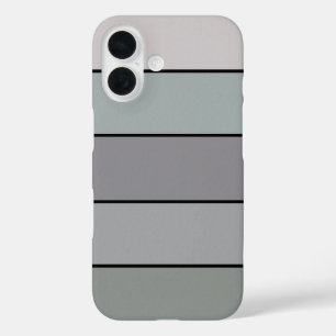 Grey Green With Black Stripes On Watercolor Paper iPhone 16 Case