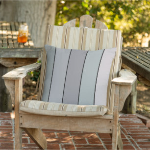 Grey Green With Black Stripes On Watercolor Paper Outdoor Pillow