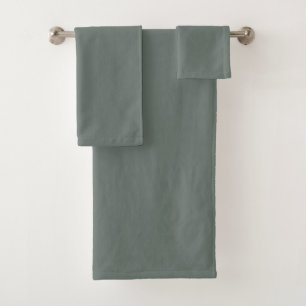 Grey green zen natural neutral classic bath towel set