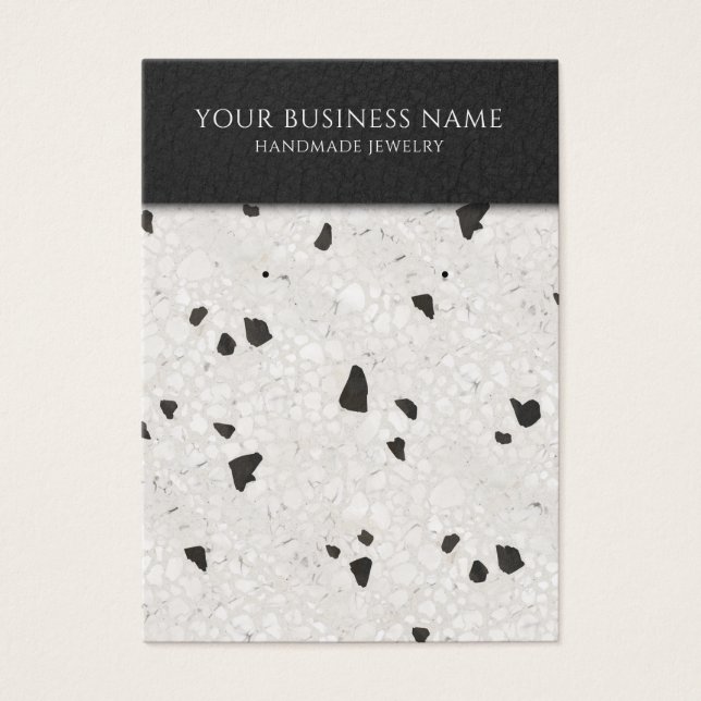 Grey Grey Black Terrazzo Earring Display Cards (Front)