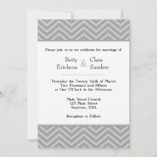 Grey Grey Chevron Invitations de mariage