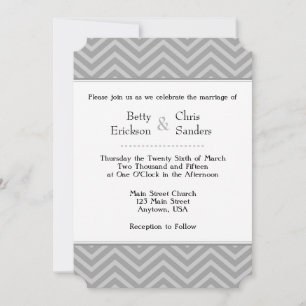 Grey Grey Chevron Invitations de mariage