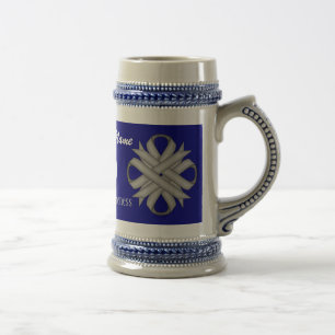 Grey/Grey Clover Ribbon Tmpl by Kenneth Yoncich Beer Stein