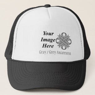 Grey/Grey Clover Ribbon Tmpl by Kenneth Yoncich Trucker Hat