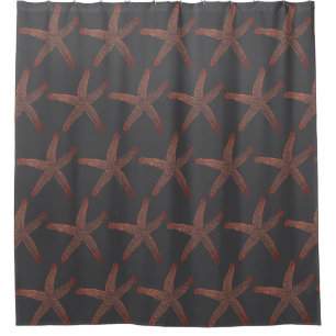 Grey Grey Coral Orange Starfish Patterns Nautical