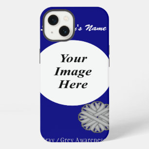Grey/Grey Flower Ribbon Tmpl by Kenneth Yoncich iPhone 13 Case