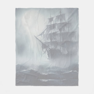 Grey, Grey Fog Pirate Ship Retirement Fleece Blanket