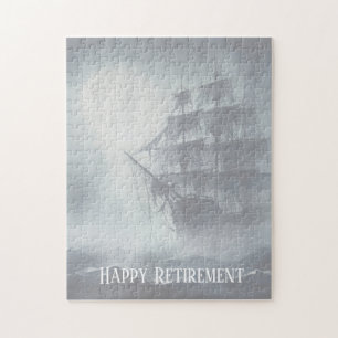 Grey, Grey Fog Pirate Ship Retirement Jigsaw Puzzle