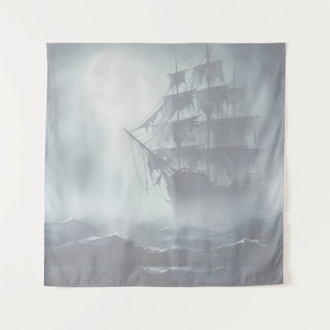 Grey, Grey Fog Pirate Ship Retirement Tapestry (Front)