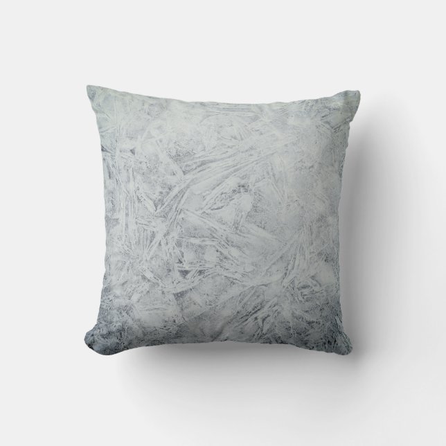 Grey grey frost design throw pillow (Front)