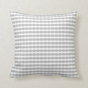 Grey Grey Geometric Pearl Patterns White Custom Throw Pillow