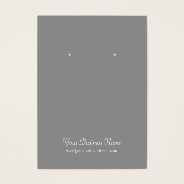Grey Grey Plain Simple Custom Earring Card (Front)