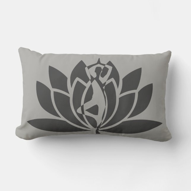 Grey Grey reversible holistic Lumbar Pillow (Front)