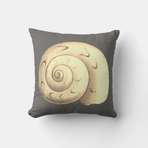 Grey Grey Sea Shell reversible design Throw Pillow