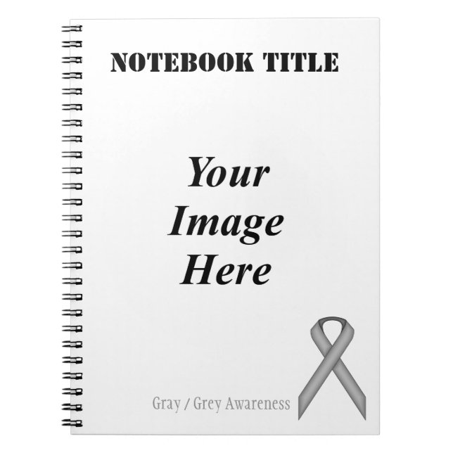Grey / Grey Standard Ribbon by Kenneth Yoncich Notebook (Front)
