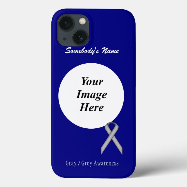 Grey/Grey Standard Ribbon Tmpl by Kenneth Yoncich Case-Mate iPhone Case (Back)
