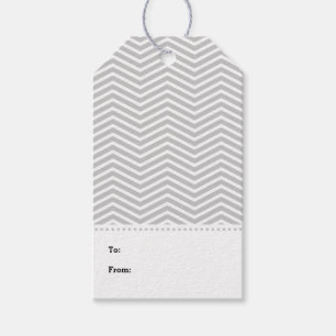 Grey Grey White Chevron Modern Gift Tags