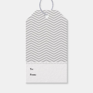 Grey Grey White Chevron Modern Gift Tags