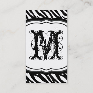 Grey Grey Zebra Imprimer Motif Carte de visite