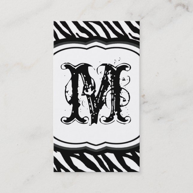 Grey Grey Zebra Imprimer Motif Carte de visite (Devant)